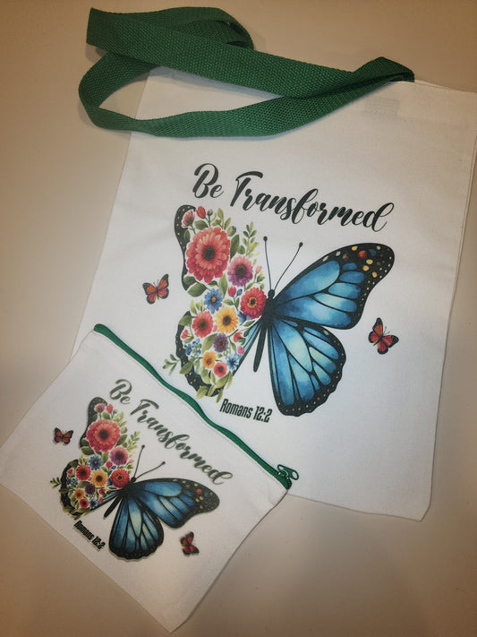 Tote bag with matching makeup bag