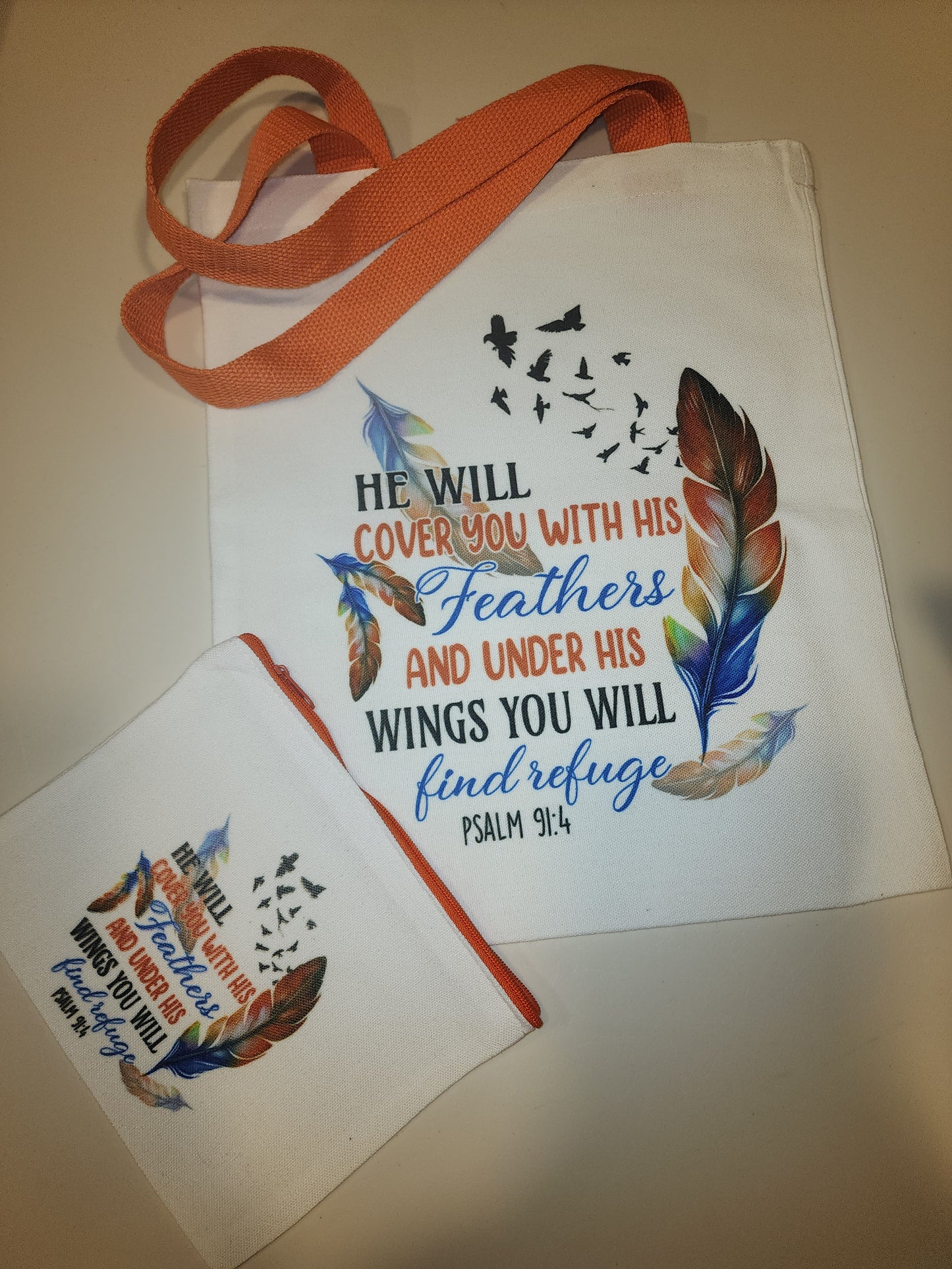 Tote bag with matching makeup bag